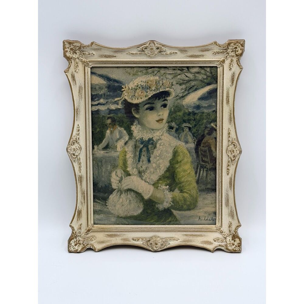 VTG 1950’s Cherry Jeffe Huldah “Tavern On The Green” Signed Print Ornate Frame